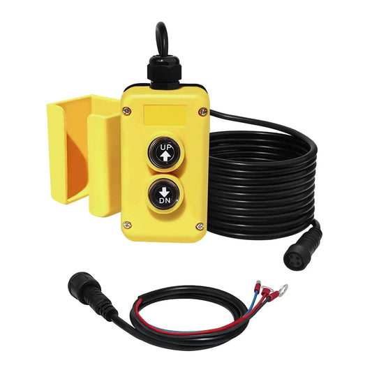 3 Wire Dump Trailer Remote Control Switch For 12V DC Single Acting Hydraulic Pump Power Unit Fits Lift Unloading, Two Button Pendant Remote
