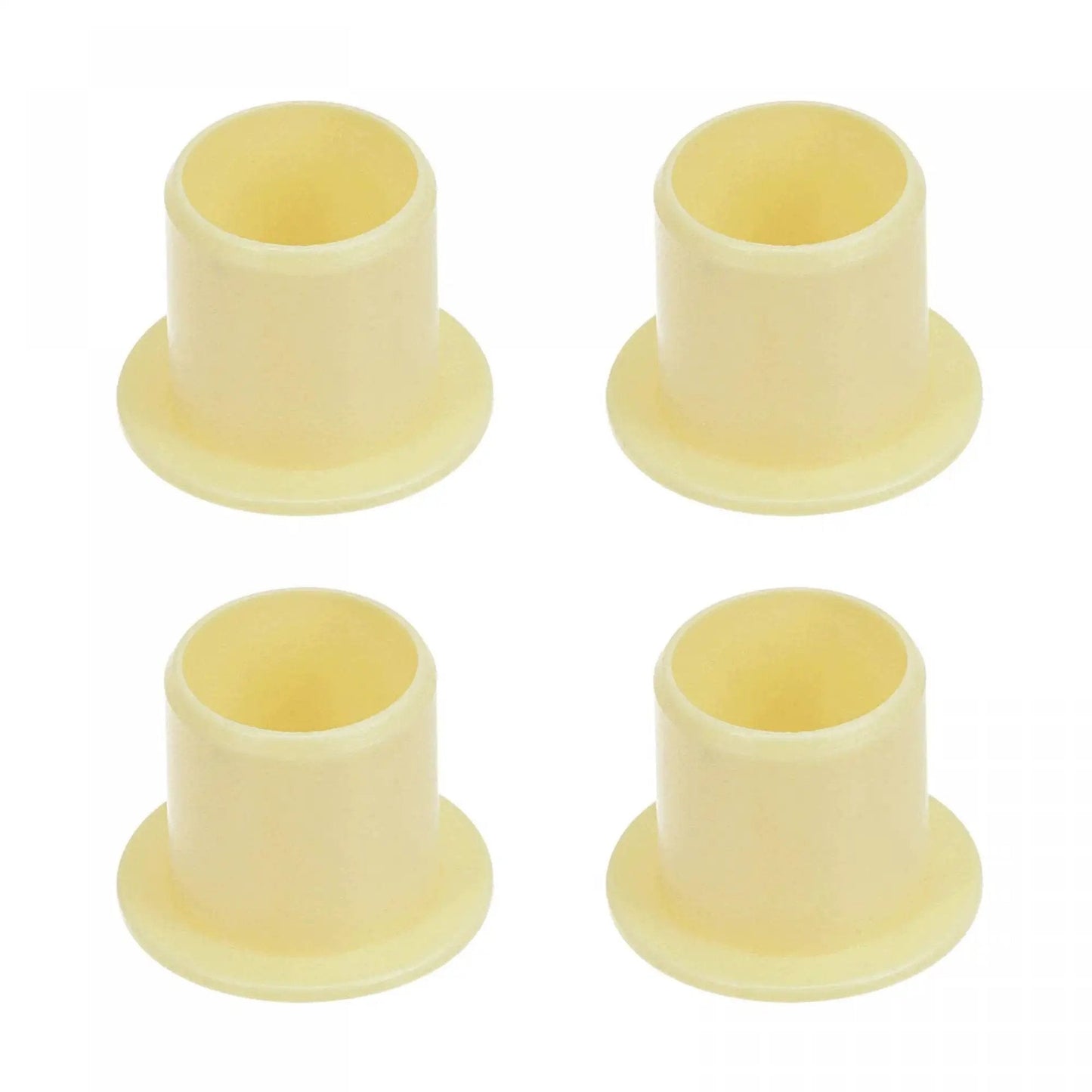 Flanged Sleeve Bearing Set 12mm Bore 14mm OD 15mm Length POM Self Lubricating Oilless Wrapped Bushings Yellow Four Piece Pack