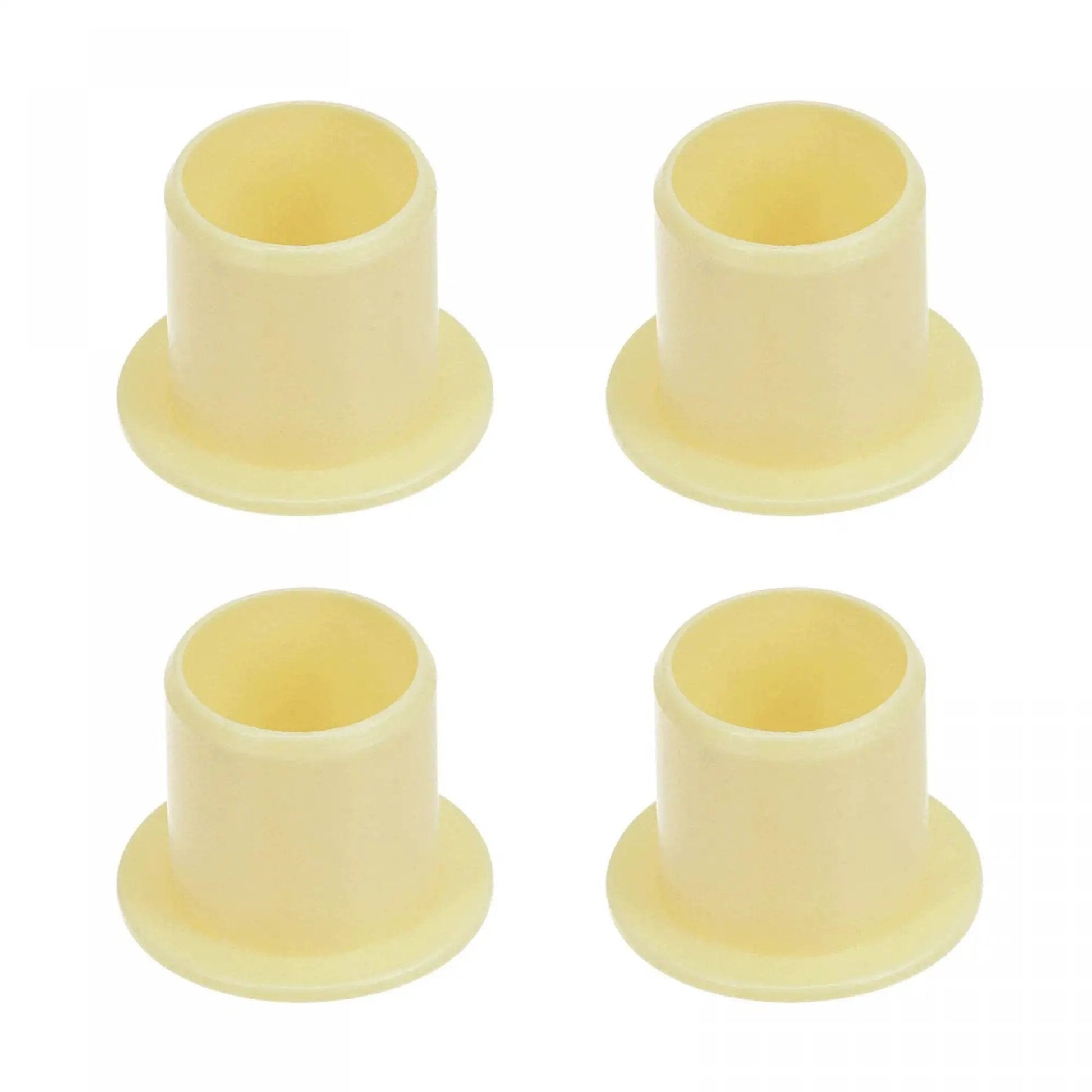 Flanged Sleeve Bearing Set 12mm Bore 14mm OD 15mm Length POM Self Lubricating Oilless Wrapped Bushings Yellow Four Piece Pack