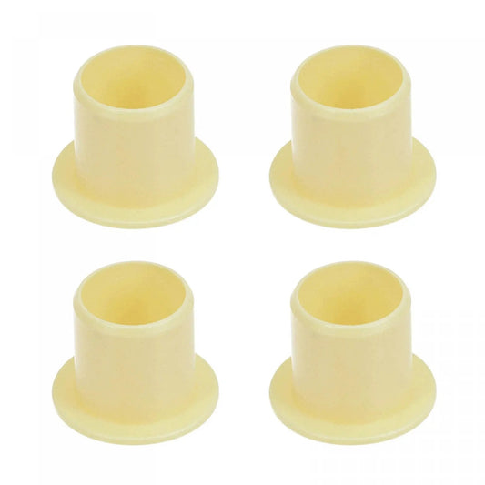 Flanged Sleeve Bearing Set 12mm Bore 14mm OD 15mm Length POM Self Lubricating Oilless Wrapped Bushings Yellow Four Piece Pack