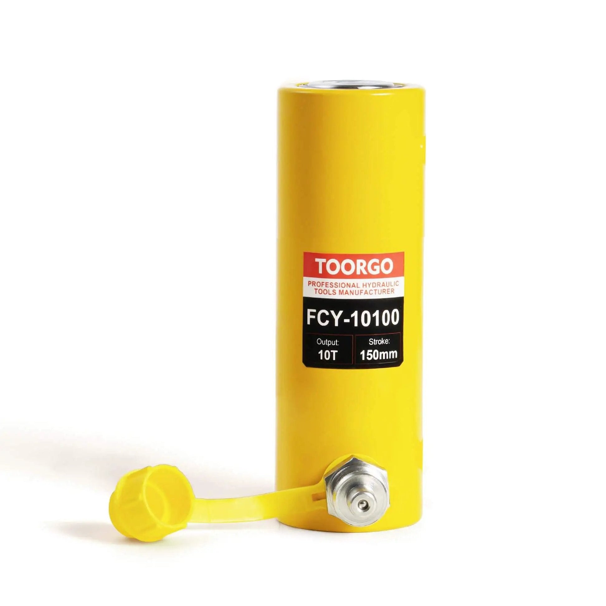 Heavy Duty 10 Ton 4 Inch Stroke Porta Power Hydraulic Cylinder Single Acting Jack For Shipbuilding And Industrial Use Auto Retract Yellow Durable Metal Construction