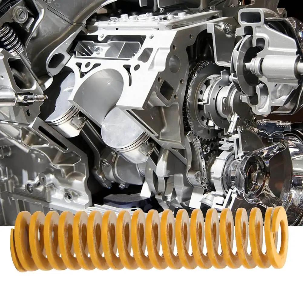 Two Pieces Yellow Extra Light Load Mold Spring For Industrial Machinery And Stamping Dies With 12mm Outer Diameter And 6mm Inner Diameter Elastic Motion Precision Equipment Components TF12x40mm