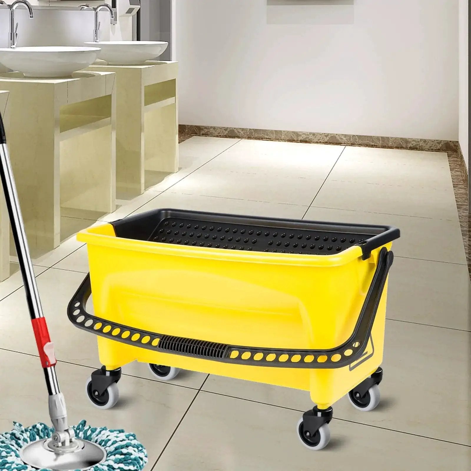 3 Inch Mop Bucket Wheel Replacement Set Of 4 Non Marking TPR Castors For Rubbermaid Models 7570 L2 7571 7580 7581 7582 7583 WaveBrake Compatible Plug And Play Design Durable Non Marking TPR Wheels For Quiet Operation And Easy Replacement