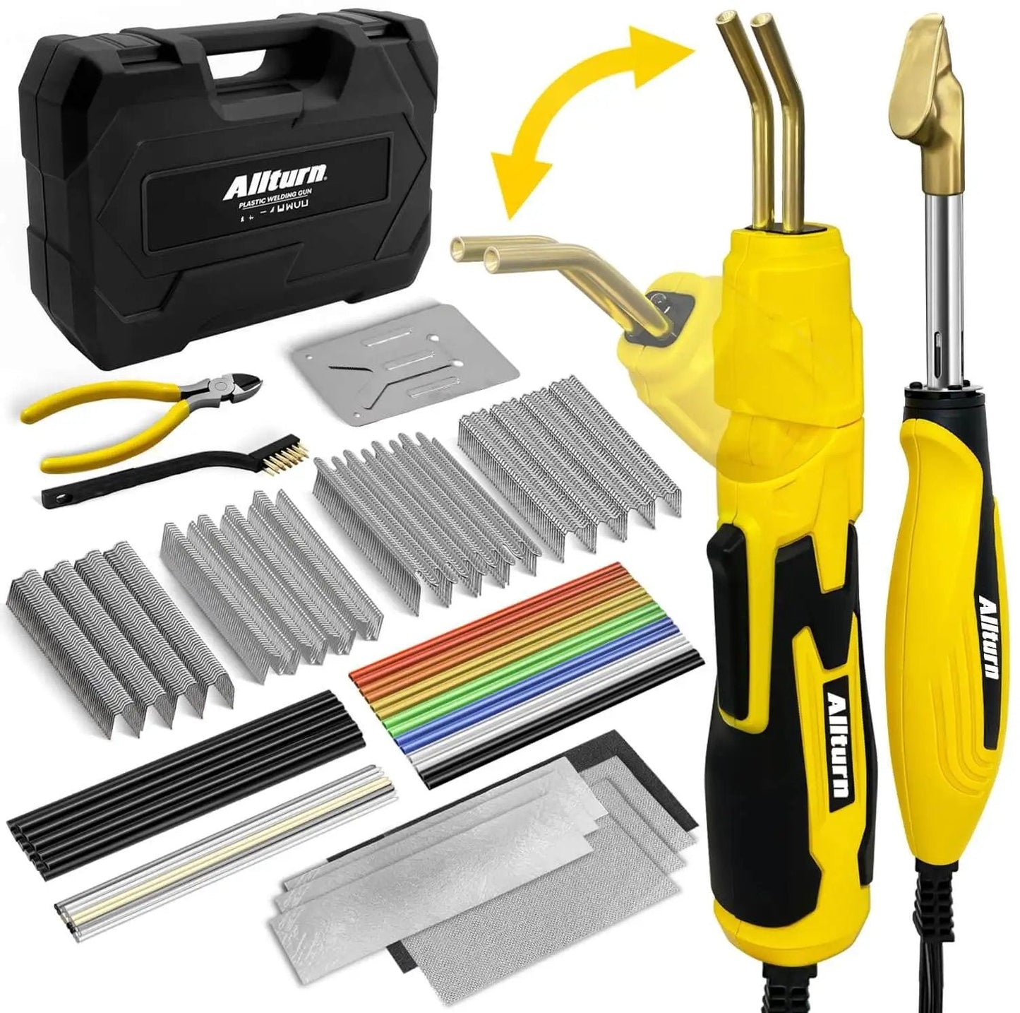 2 In 1 Plastic Welder Kit For Car Bumpers And Plastic Repairs, Fast Heat Tool With 4 Types Of Plastic Welding Staples And Welding Rods