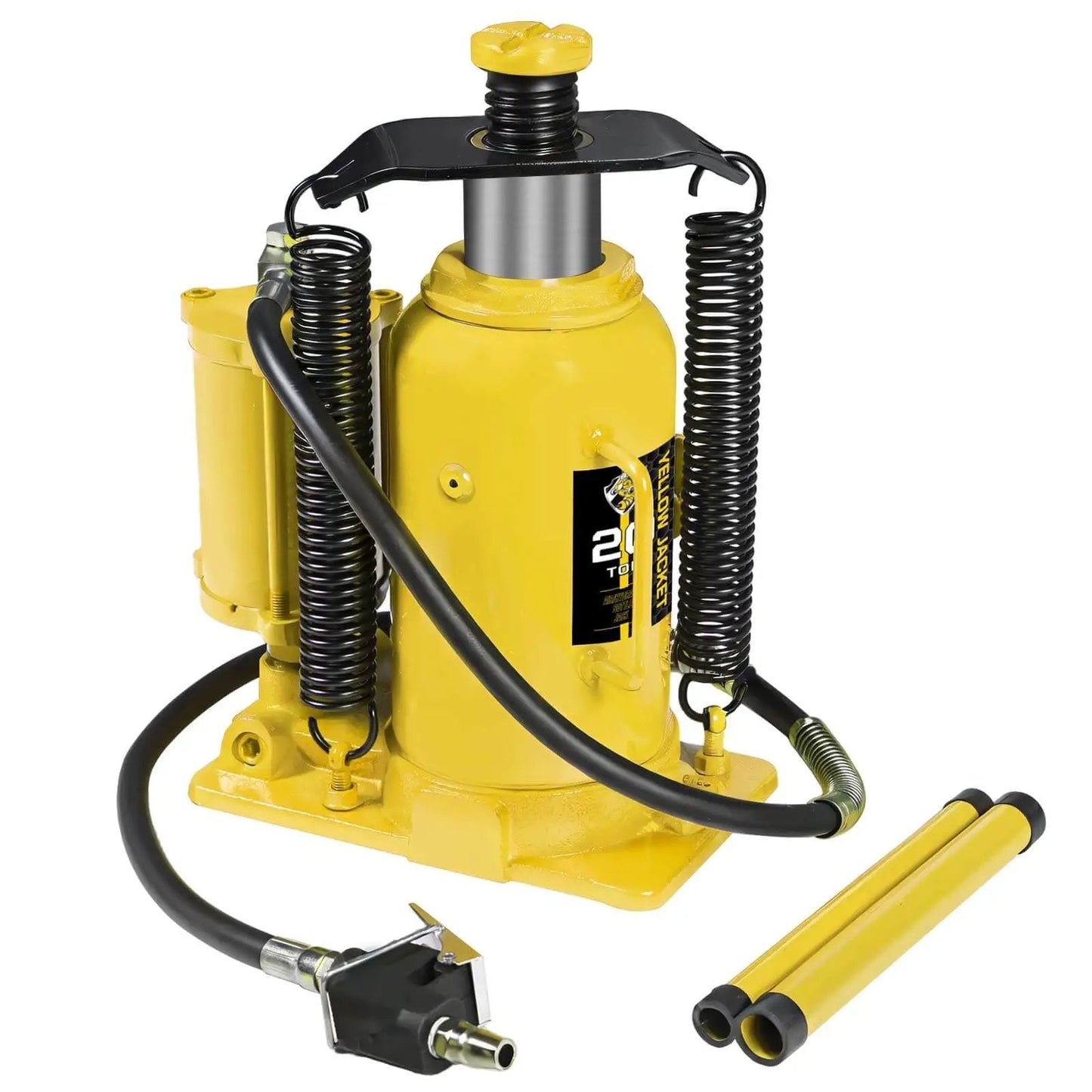 Massive 20 Ton Pneumatic Bottle Jack For Trucks And Autos With Air And Manual Pump, Adjustable Lift Heavy Duty Auto Shop Jack By Yellow Jacket