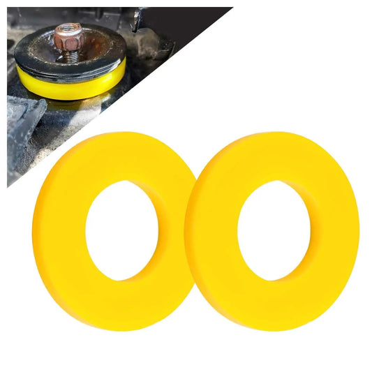 2 Pack Silencer Shock Bushings For Shock Absorption And Noise Reduction Heavy Duty Bushing Dampers shown installed and in detail