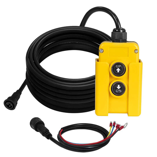 4 Wire Dump Trailer Remote Control Switch For 12V DC Hydraulic Pump Lift Winch And Dump Bed No Fuss Install Budget Friendly Reliable Remote System For Fast Lifts And Safe Dumps, yellow casing, long cord