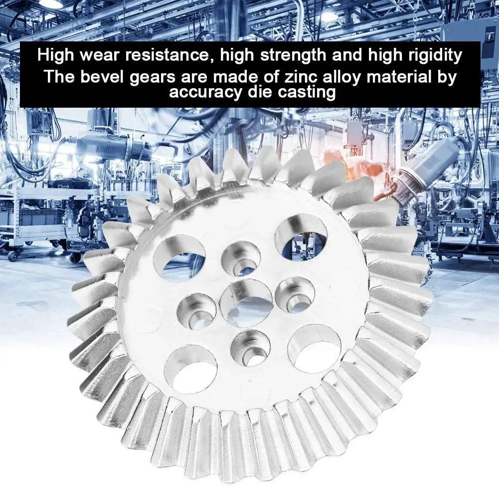 Beefy Bevel Gear Set For FRC Robots Zinc Alloy Aluminum Bearing 22mm displayed with background of industrial machinery