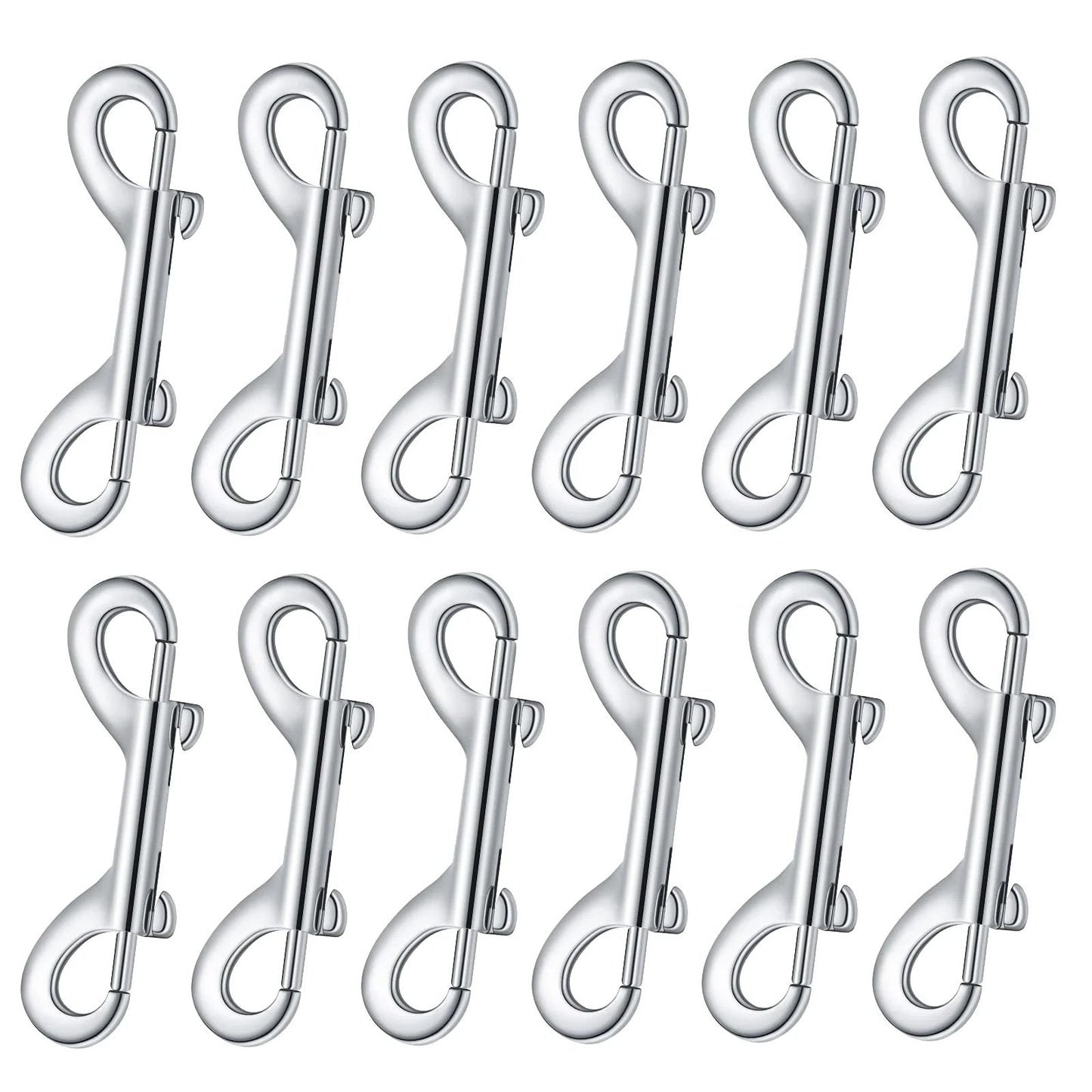 12 Pack Double Ended Bolt Snap Hooks Zinc Alloy Double Trigger Clips For Dog Leash Collar Key Chain Horse Tack Pet Sling And Feed Buckets 2.75 Inch Durable 110 Pound Working Load