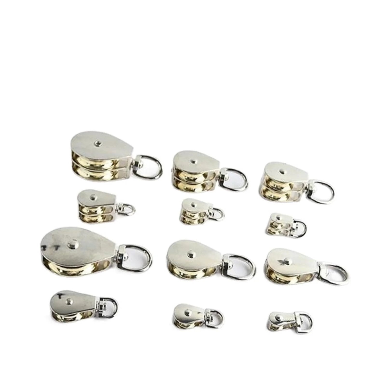 Assorted 75mm DIY Mini Metal Sheave Zinc Alloy Fixed Pulley Crown Block and Tackle Lifting Wheel Single/Double Pulley