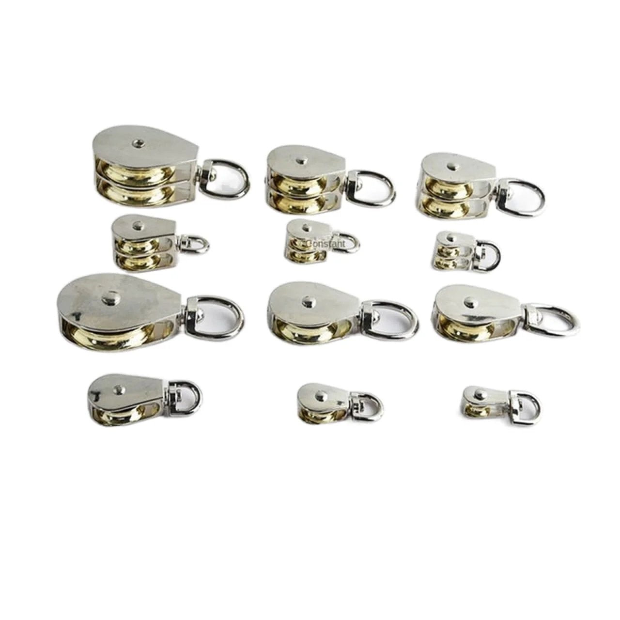 Assorted 75mm DIY Mini Metal Sheave Zinc Alloy Fixed Pulley Crown Block and Tackle Lifting Wheel Single/Double Pulley