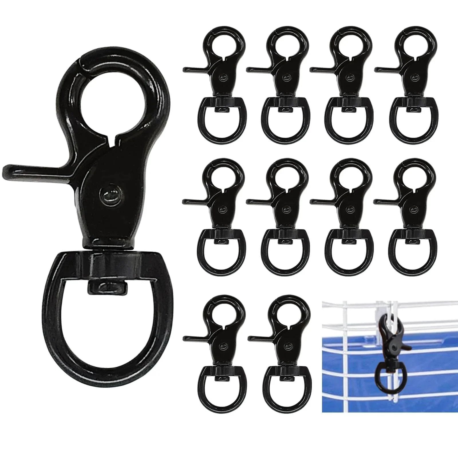 10 Pack Trigger Snap Hooks 2.32 Inches By 0.82 Inches Zinc Alloy Heavy Duty Swivel Lanyard Clips for versatile use