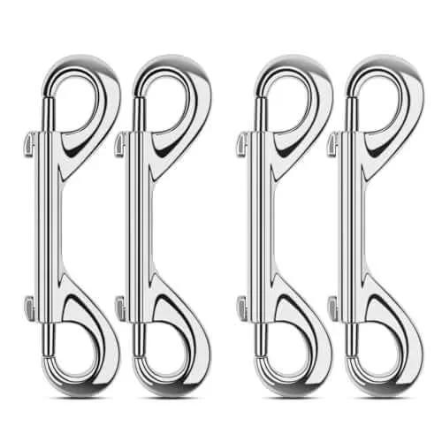 3.5 Inch Double Ended Snap Hooks 110lbs Zinc Alloy Heavy Duty Bolt Snap Clips For Dogs Leashes Water Buckets Horse Feed Hammocks Double Sided Rust Resistant Safe Closing Durable Versatile Outdoor Applications