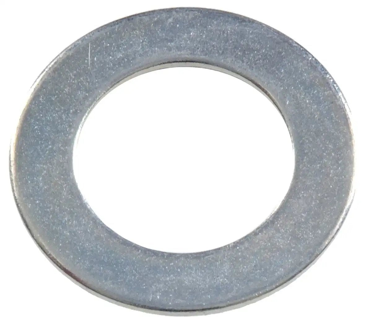 Close-up of Machine Bushing Spacing Washer One And One Eighth Inch Bore And One And Three Quarter Inch Outer Diameter Fourteen Gauge Zinc Plated Ten Pack