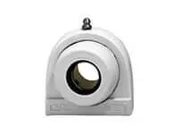 Front view of a 3/4 in (19.05 mm) zinc housing set-screw insert bearing, wide inner ring, black plated cover, single-row ball bearing insert.