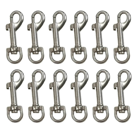 12 Pcs Trigger Clips Clasp 5 Cm Zinc Alloy Swivel Eye Snap Clip Hook for Dog Leash Pet Leashes Keyring Key Chain Hiking Durable Rust Proof Nickel Plated Lightweight Strong Construction